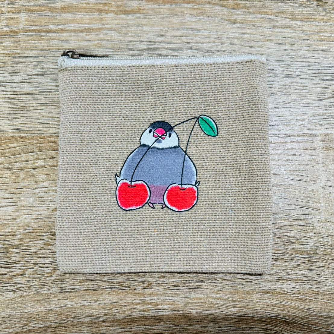 文鳥ポーチ(チェリー)